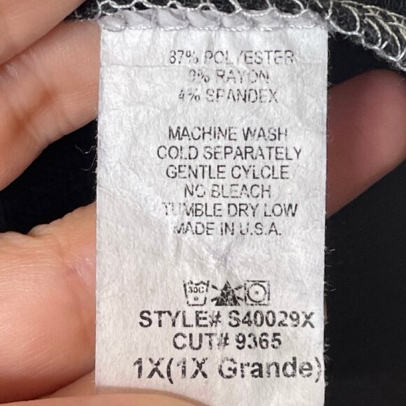 Two-Tone Gray and Black Long Sleeve Top - Picture 8 of 10